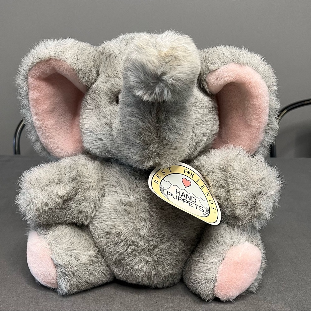 VTG 1988 Best Friends Hand Puppet Elephants Plushie 10”